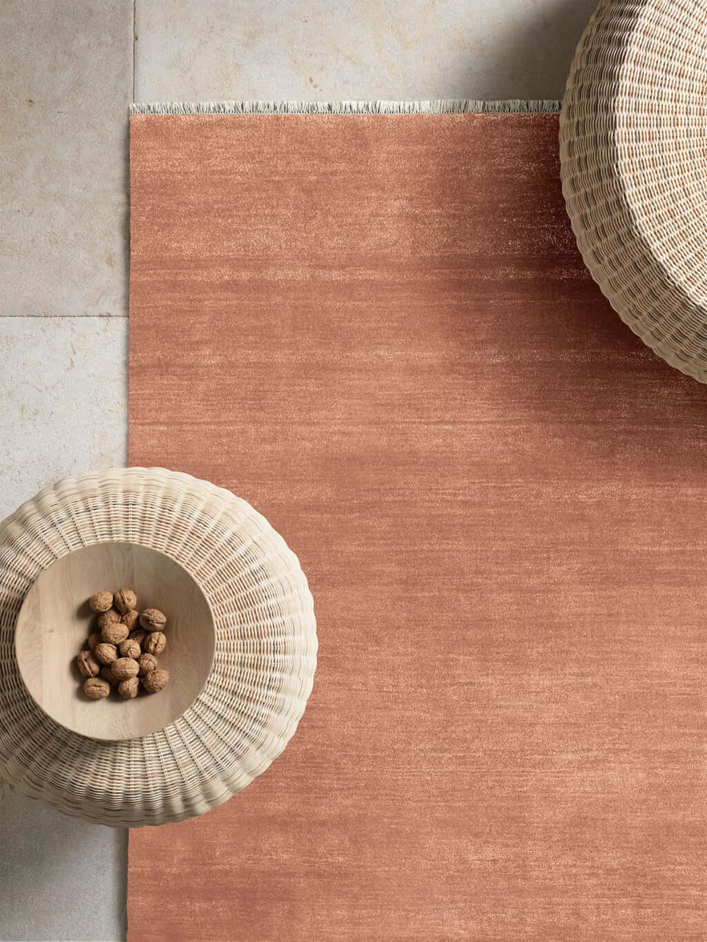 Salmon Hand-Tufted Wool Rug