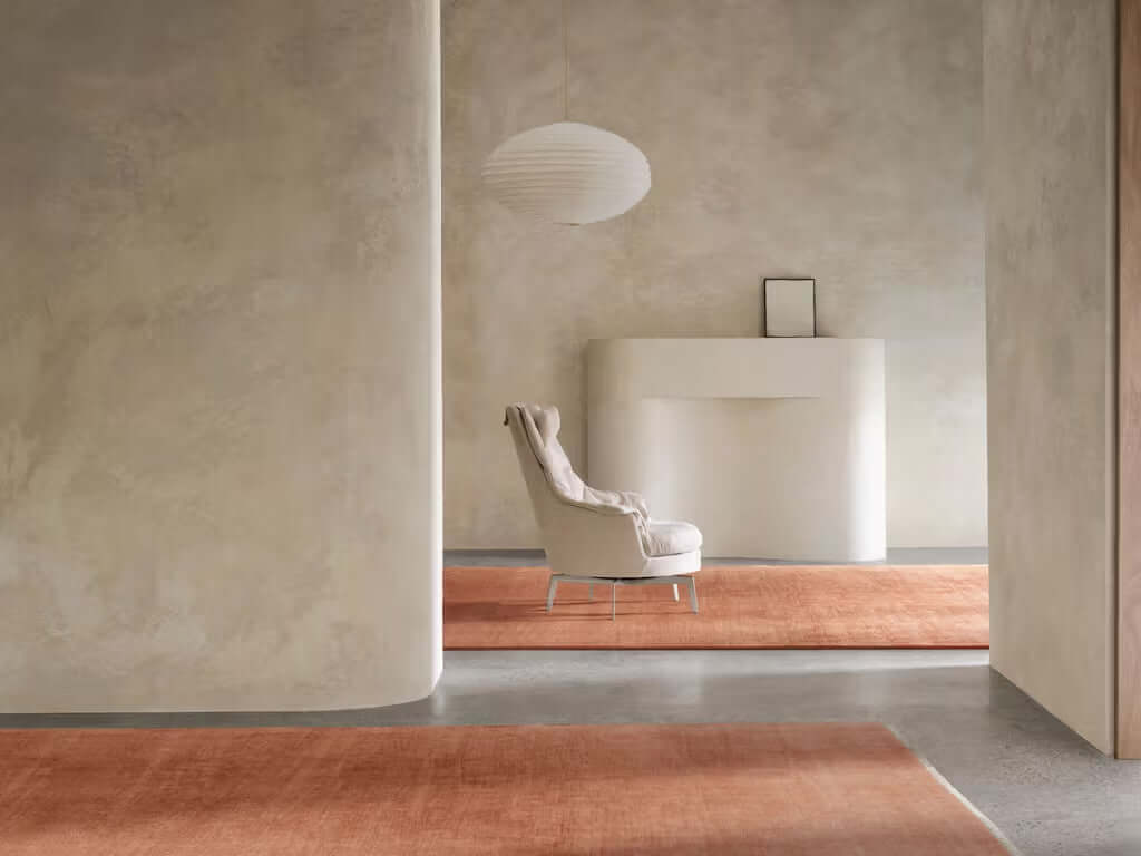 Salmon Hand-Tufted Wool Rug