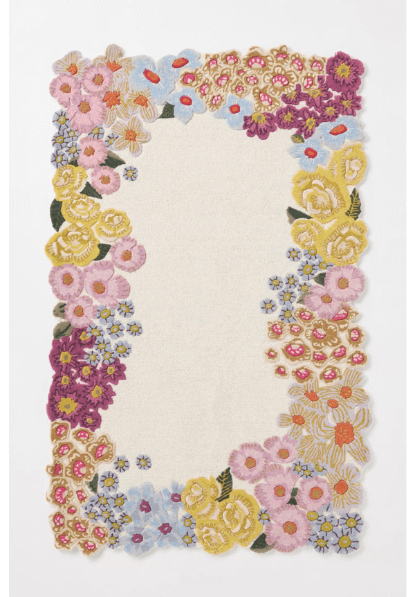 Rracotta Floral Area Rug