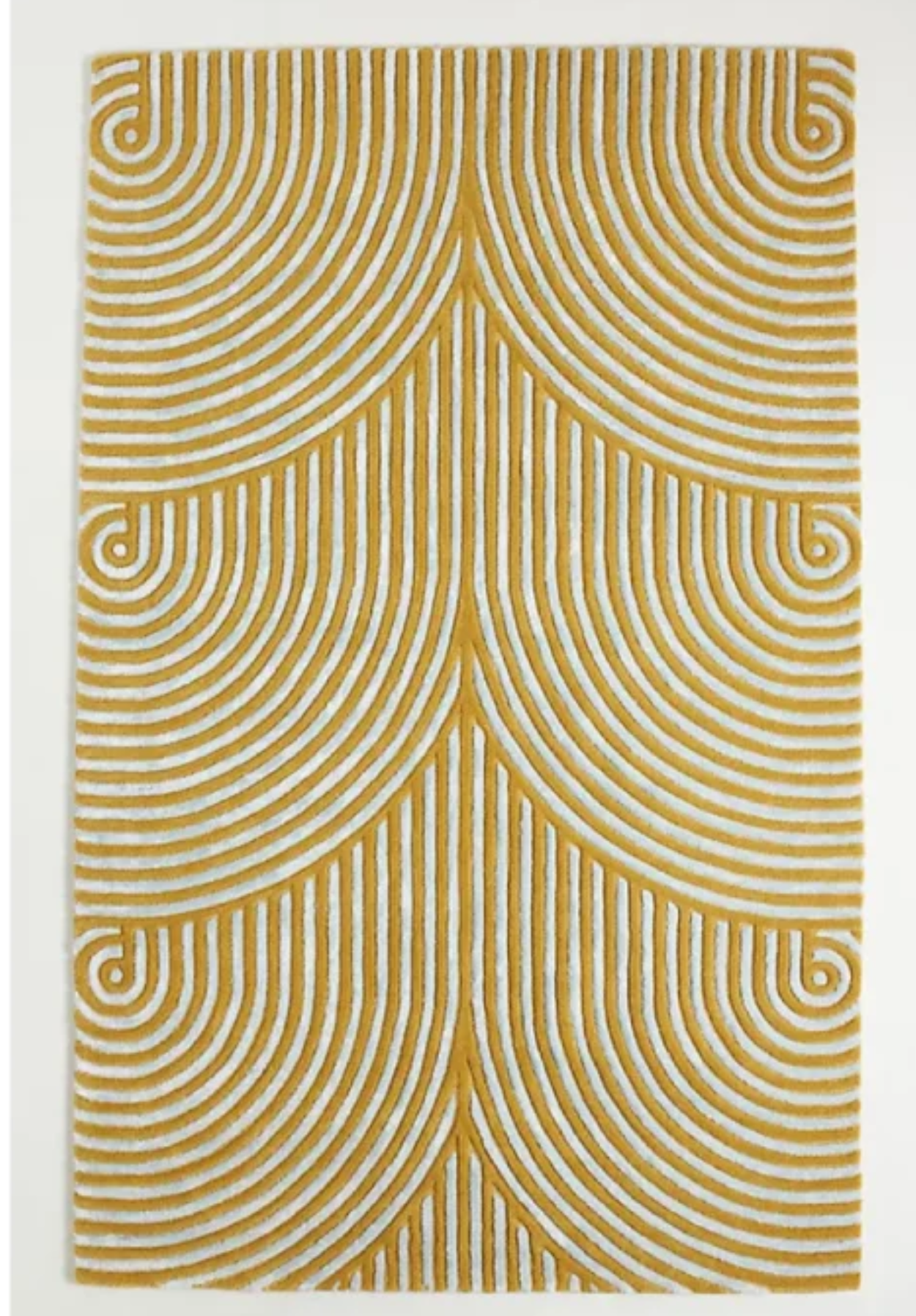 Radiance Tufted Rug: Yellow & White Harmony