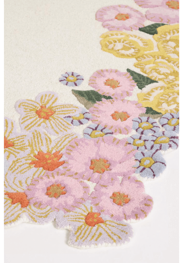 Rracotta Floral Area Rug