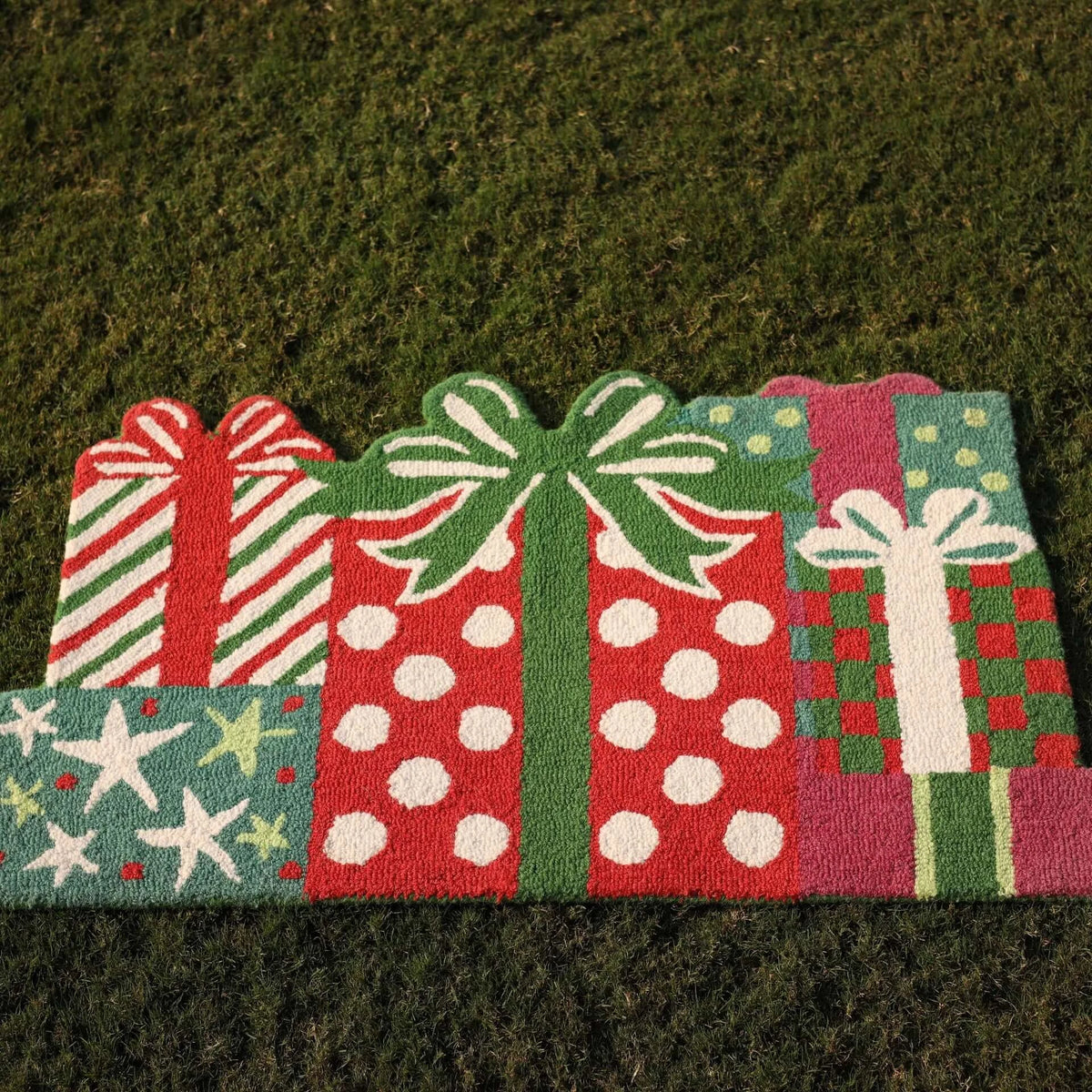 Presents Shaped Holiday Rug - Festive Christmas Decor