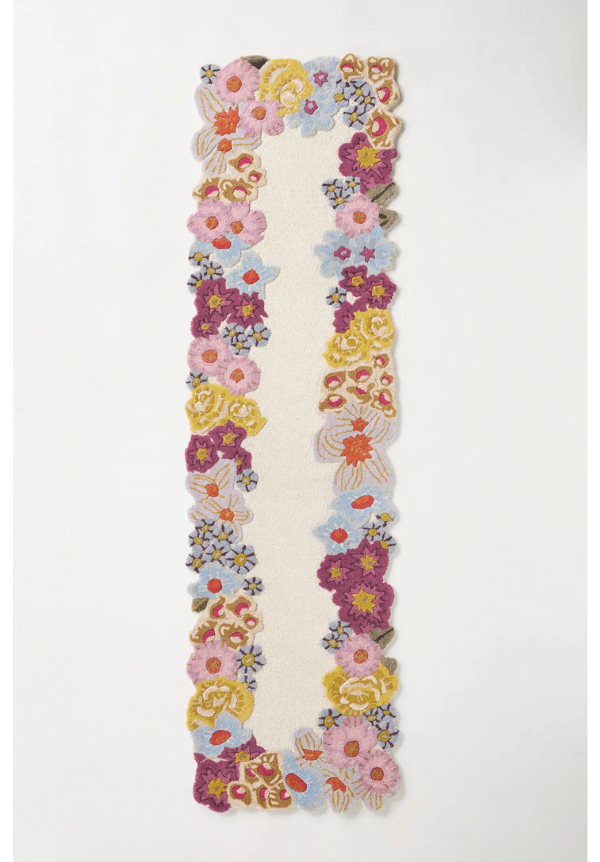 Rracotta Floral Area Rug