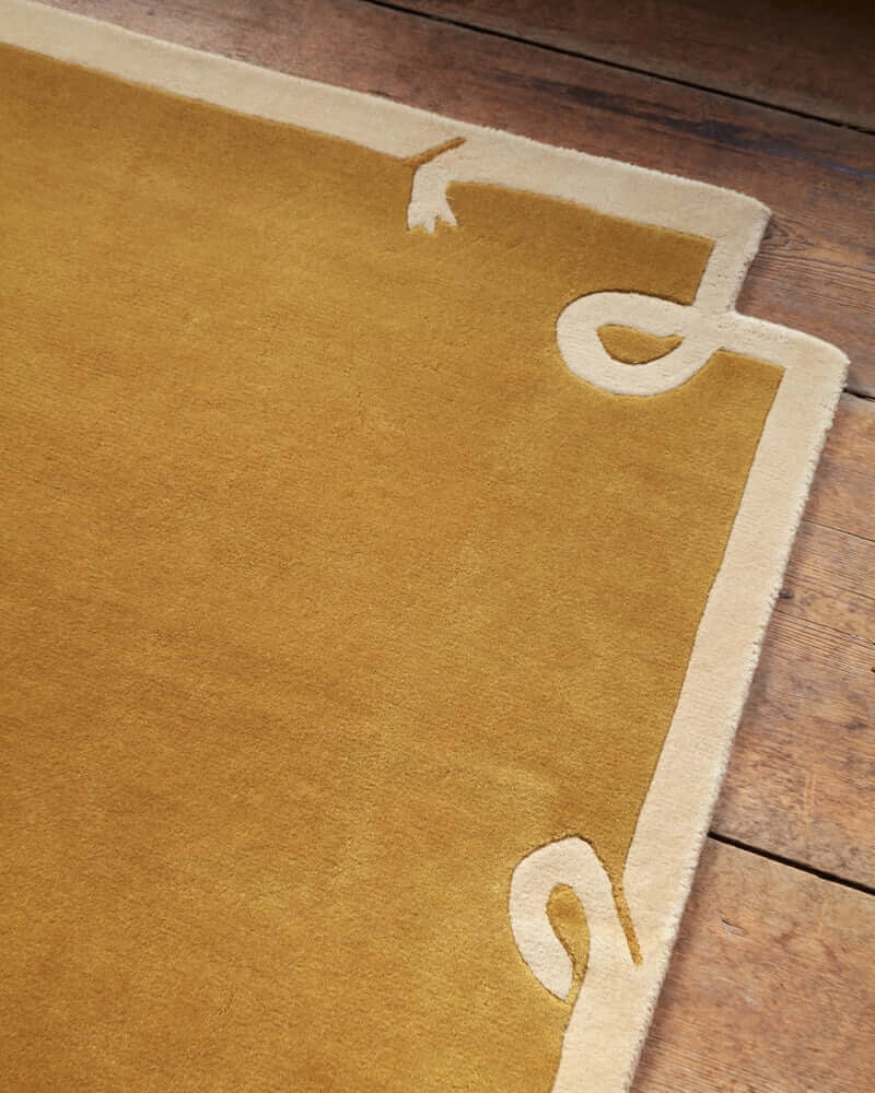 Premium Yellow Hand Loom Rugs - Luxurious Wool