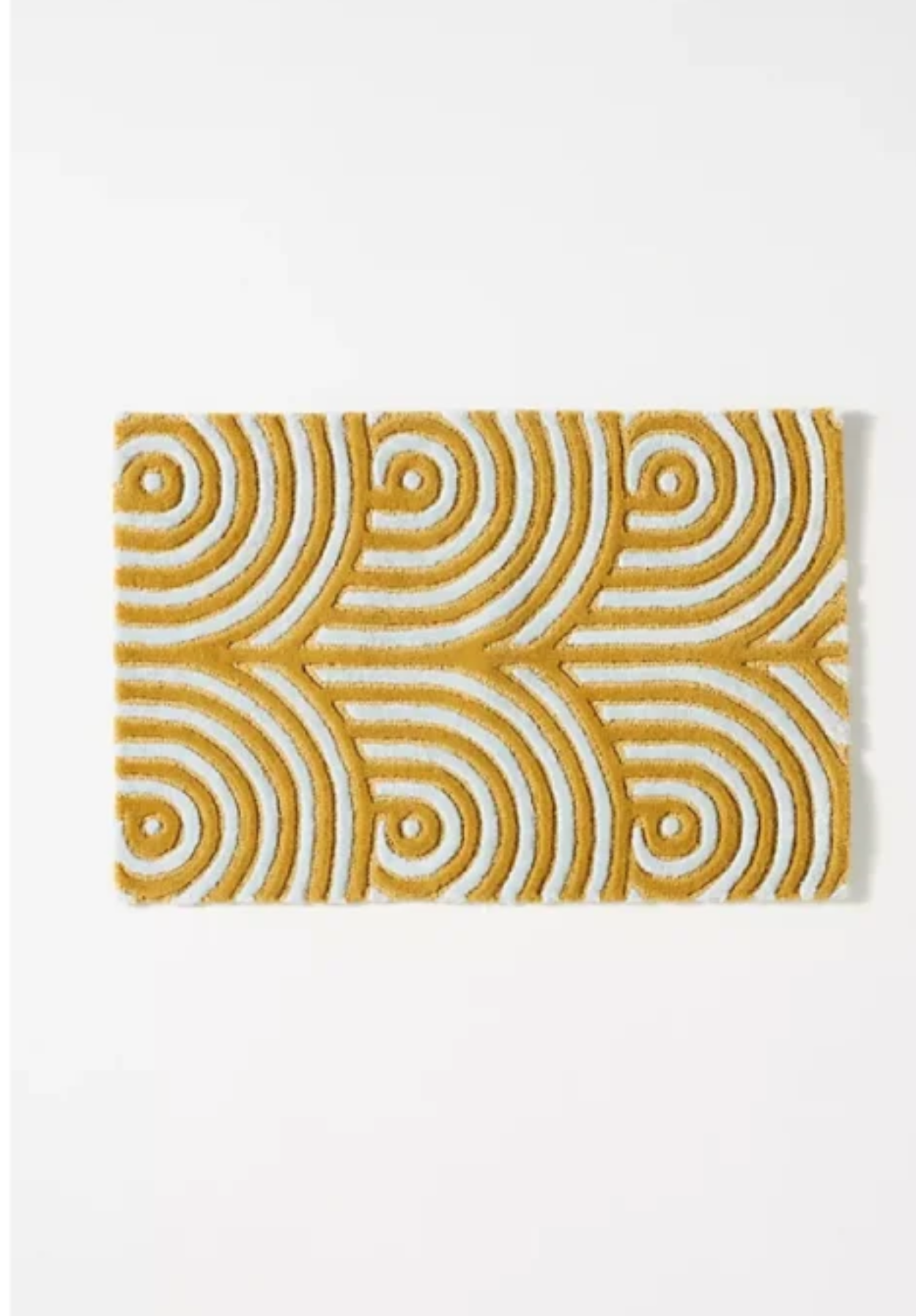 Radiance Tufted Rug: Yellow & White Harmony