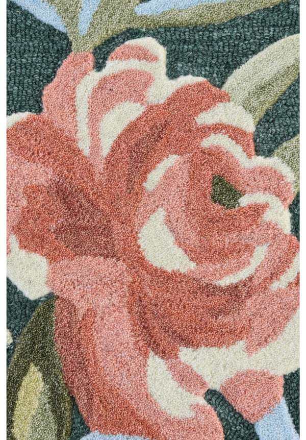 Seagreen Floral Area Rug