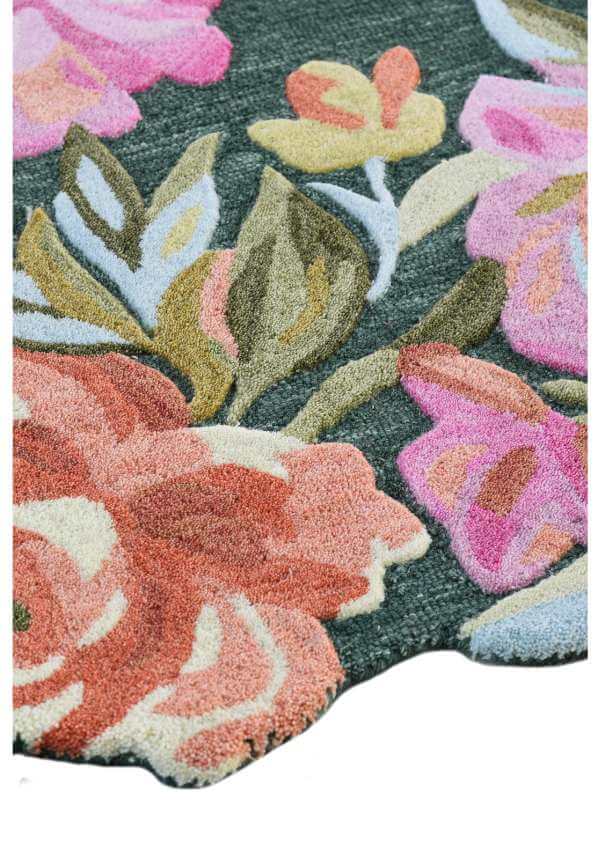 Seagreen Floral Area Rug