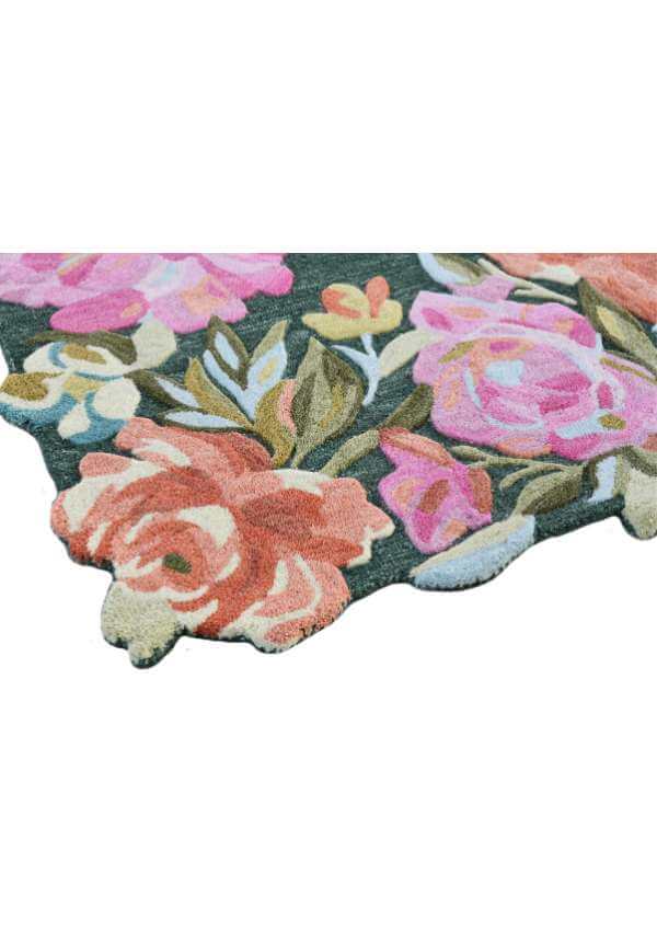 Seagreen Floral Area Rug