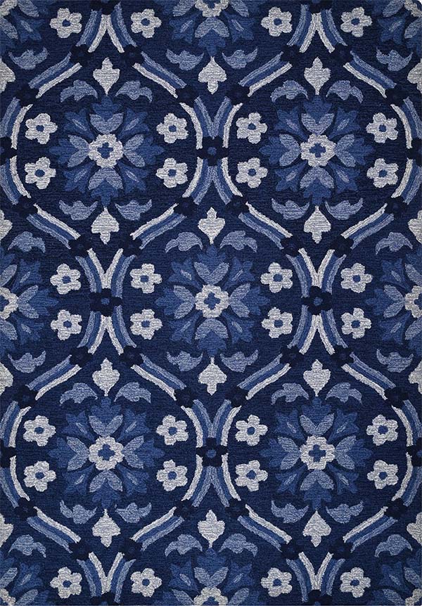 Navy Paisley Charm Rug