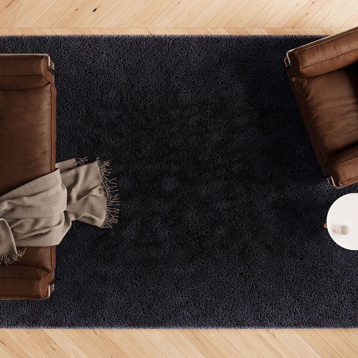 Premium Navy Shaggy Rug - Midnight Navy