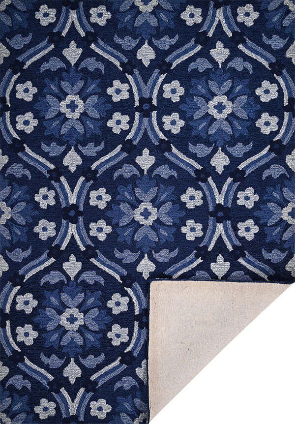Navy Paisley Charm Rug