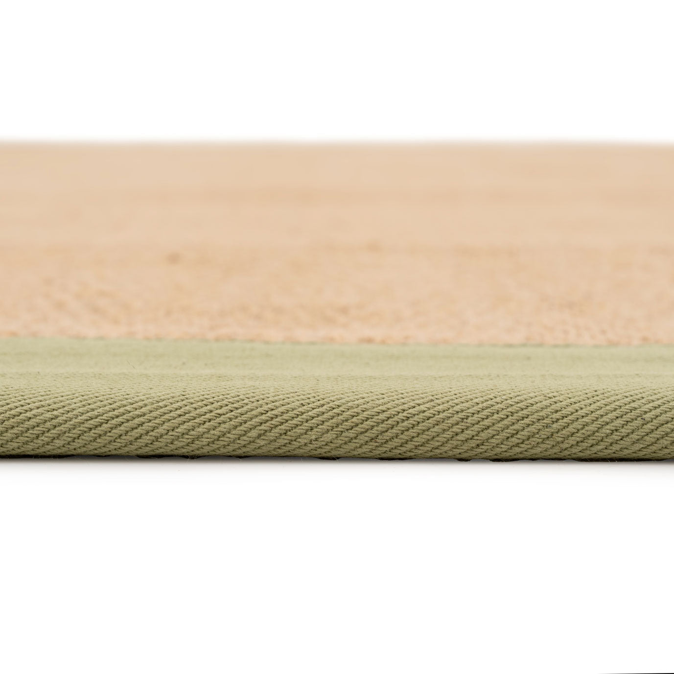 Green Cotton Border Natural Jute Area Rug