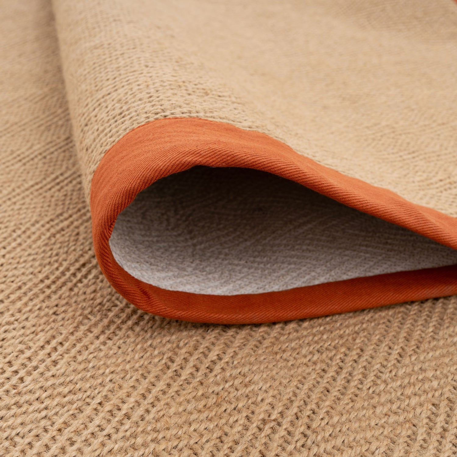 Terracotta Border Jute Rug