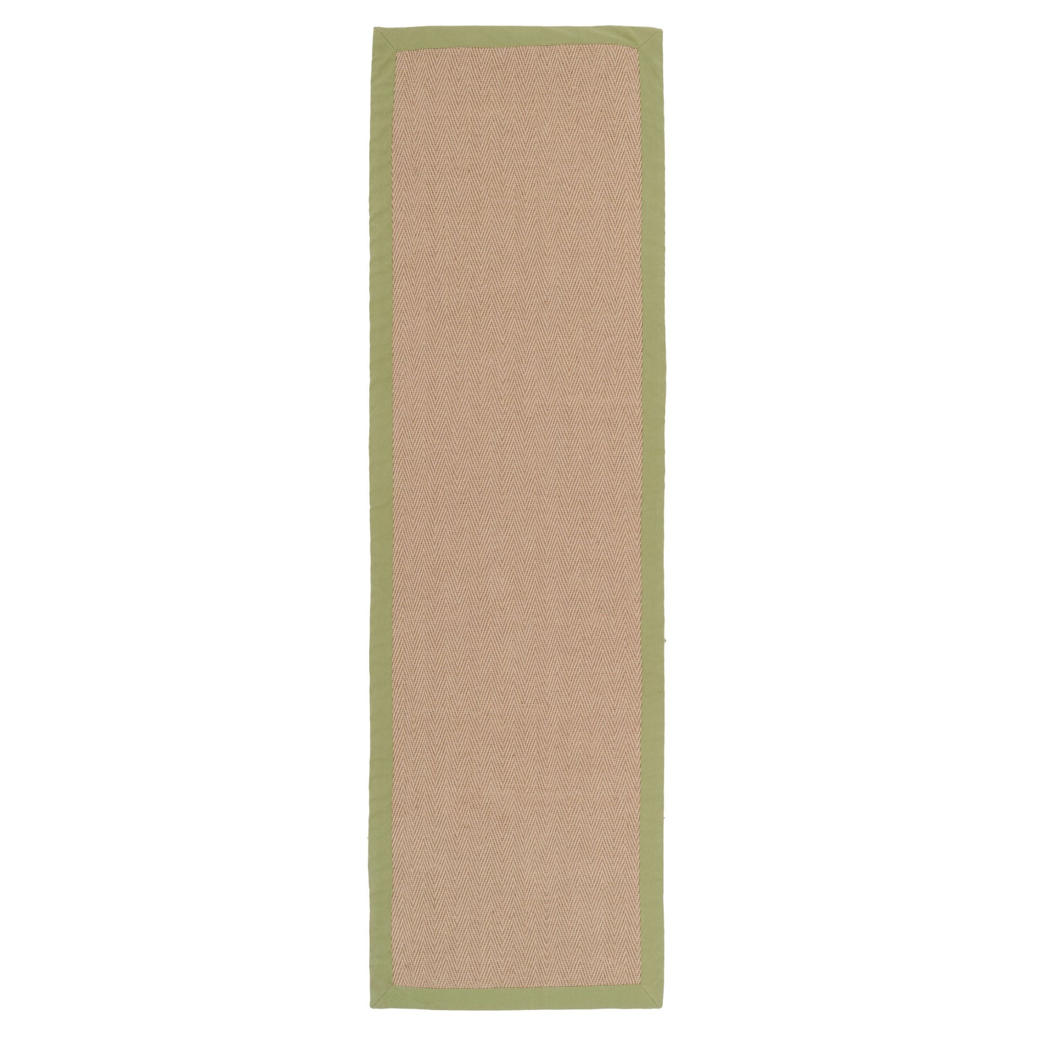 Green Cotton Border Natural Jute Area Rug
