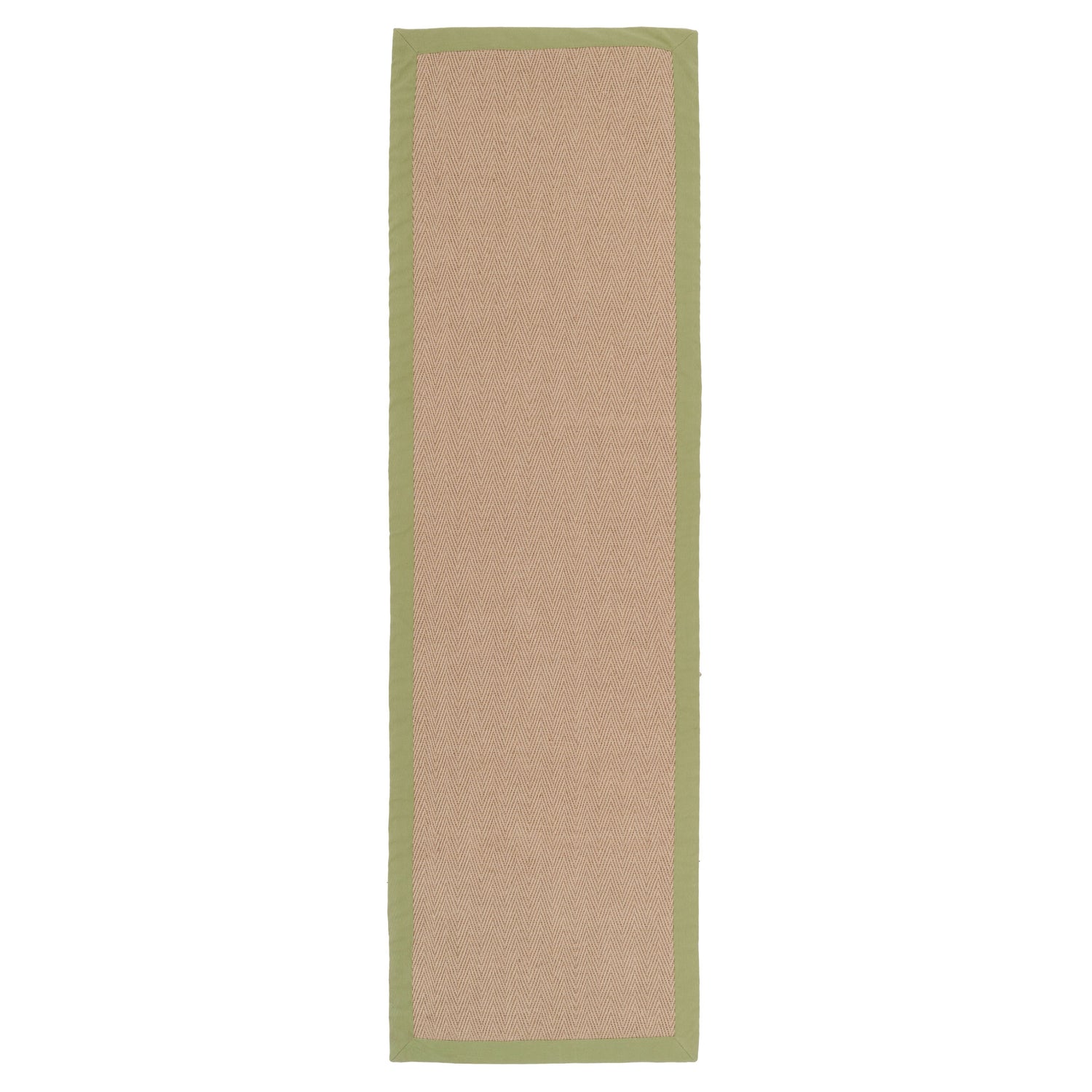 Green Cotton Border Natural Jute Area Rug