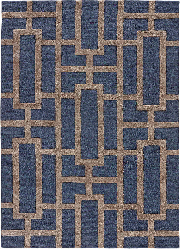 Deep Navy/Dark Gray Hand Tufted Rugs