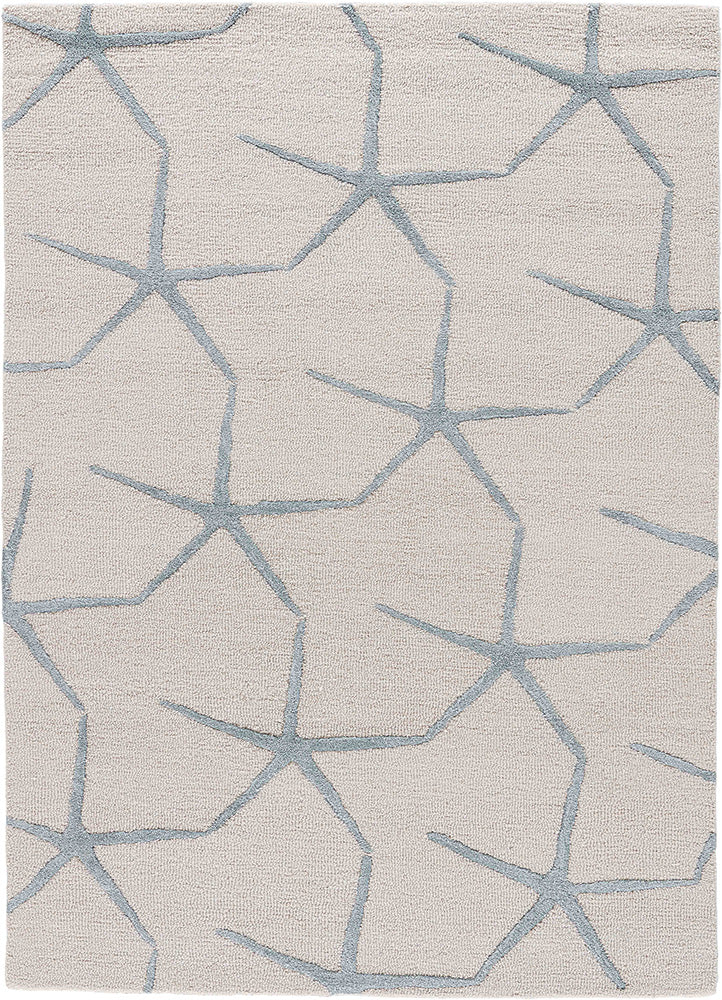 White Ivory/Milky Blue Hand Tufted Rugs