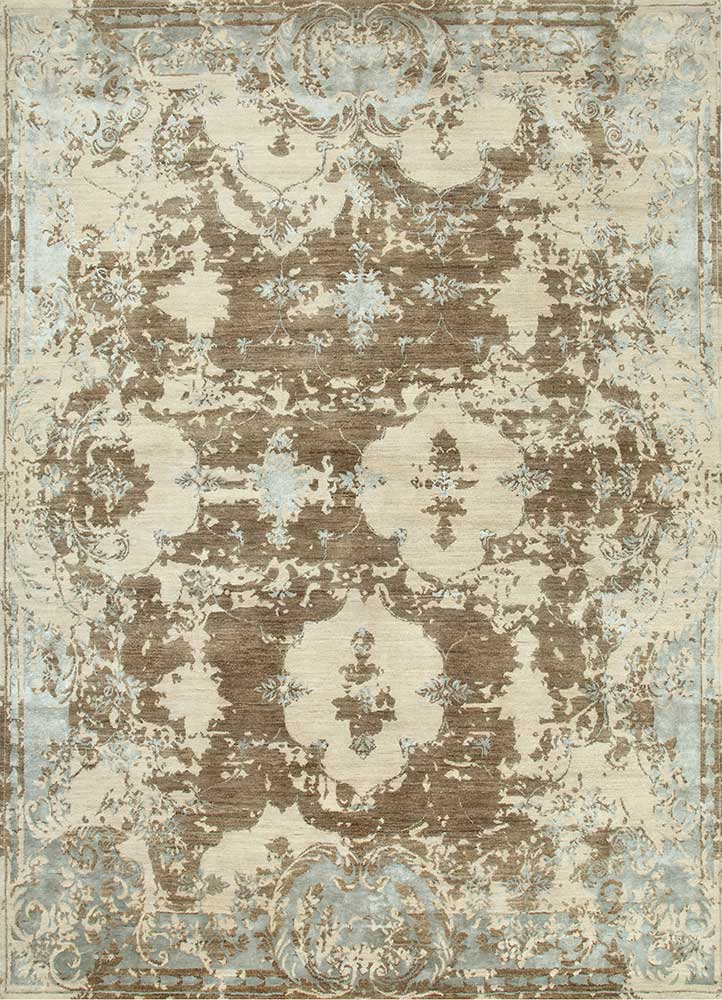 Dark Taupe/Dark Ivory Hand Knotted Rugs