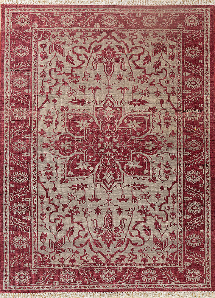 Vintage Claret/Silver Hand Knotted Rugs