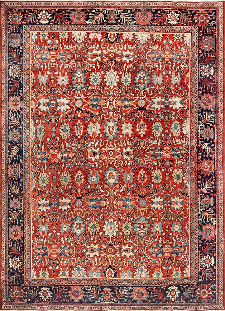 Ribbon Red/Deep Navy Hand Knotted Rugs