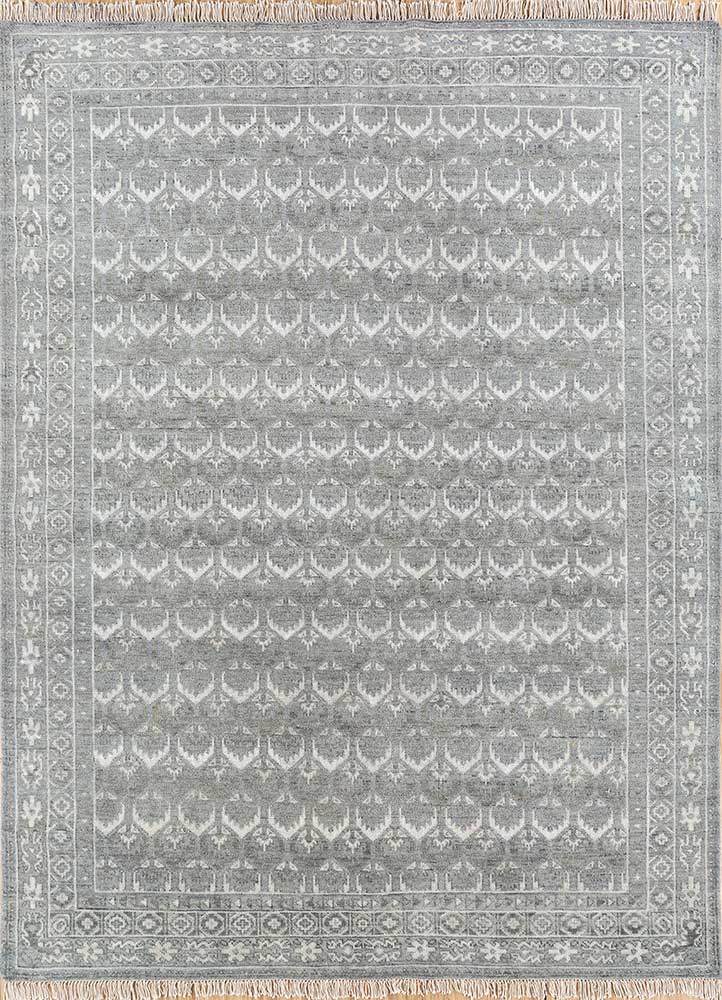 Blue Daisy/Dusky Blue Hand Knotted Rugs