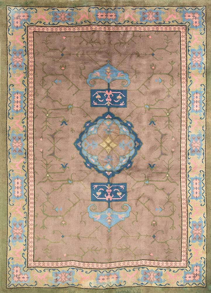 Medium Brown/Blue Surf Hand Knotted Rugs