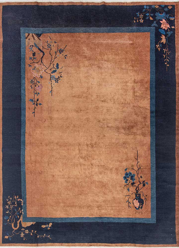 Mahogany/Deep Navy Hand Knotted Rugs