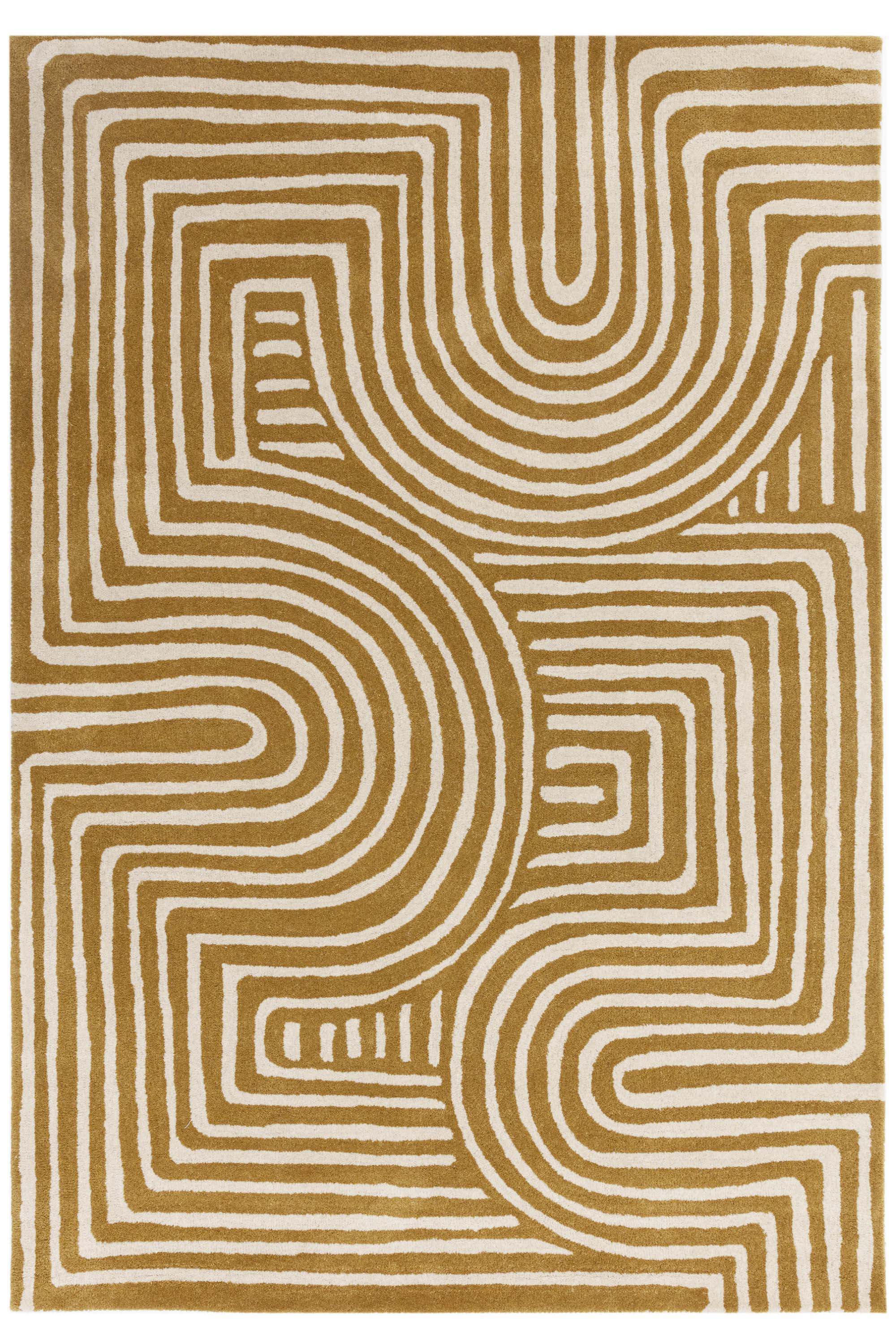 Curve Ochre Hand-Tufted Rug