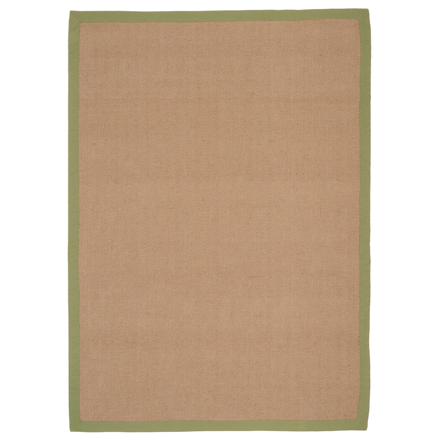 Green Cotton Border Natural Jute Area Rug