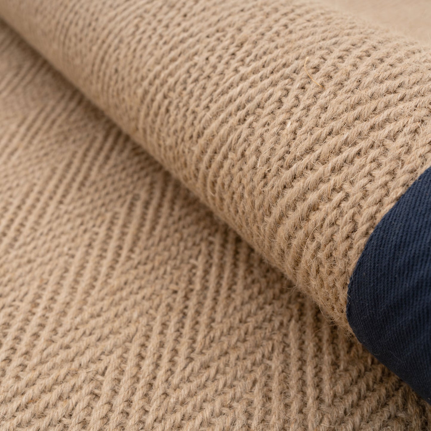 Navy Border Jute Rug