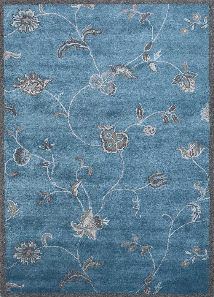 Ocean Blue/Charcoal Slate Hand Tufted Rugs