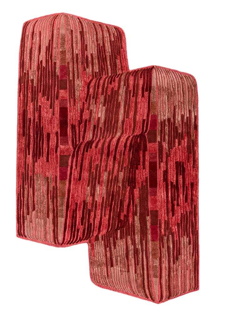 Red/Light Coral Hand Tufted Rugs