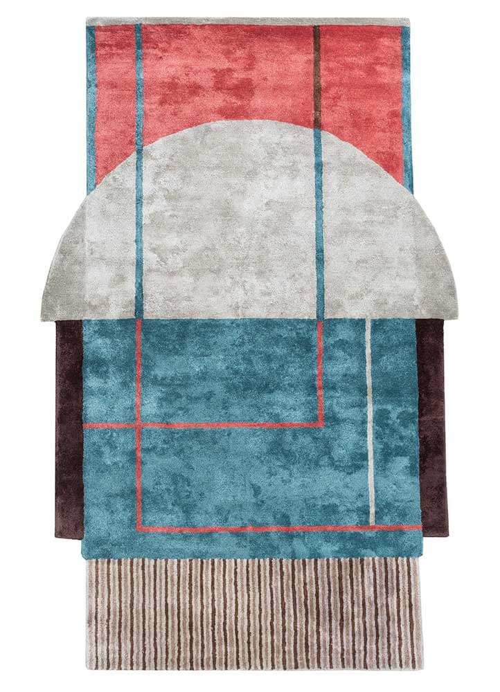 Sea Blue/Peacock Blue Hand Tufted Rugs