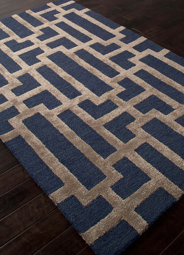 Deep Navy/Dark Gray Hand Tufted Rugs