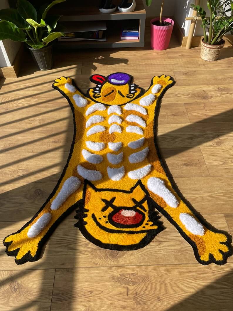 Unique Cat Dog 3D Skeleton Rug | Custom Home Decor