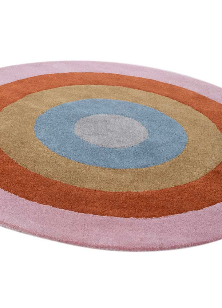 Rose Smoke/Red Orange Hand Tufted Rugs