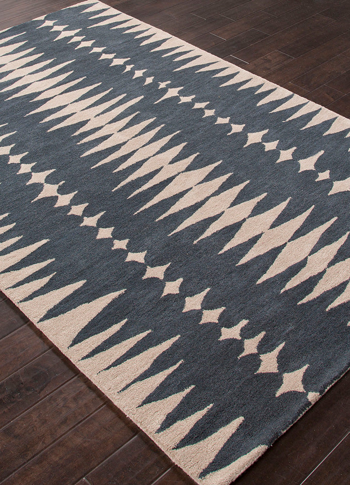 Deep Blue/Dark Ivory Hand Tufted Rugs