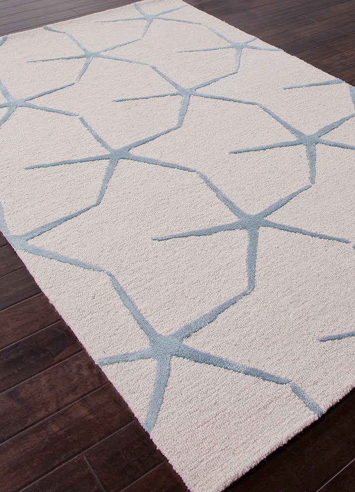 White Ivory/Milky Blue Hand Tufted Rugs