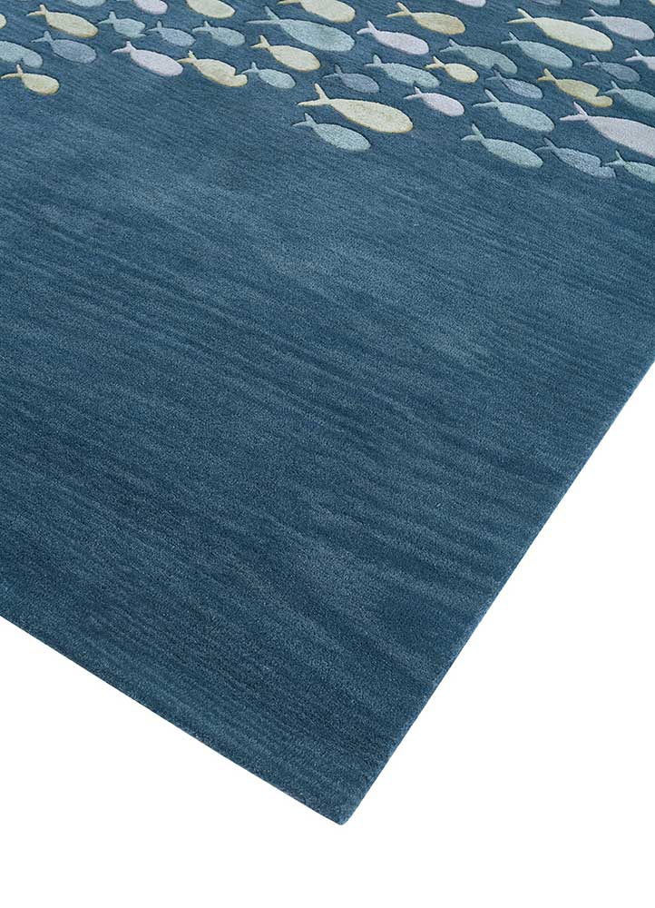 Blue/Aegean Blue Hand Tufted Rugs