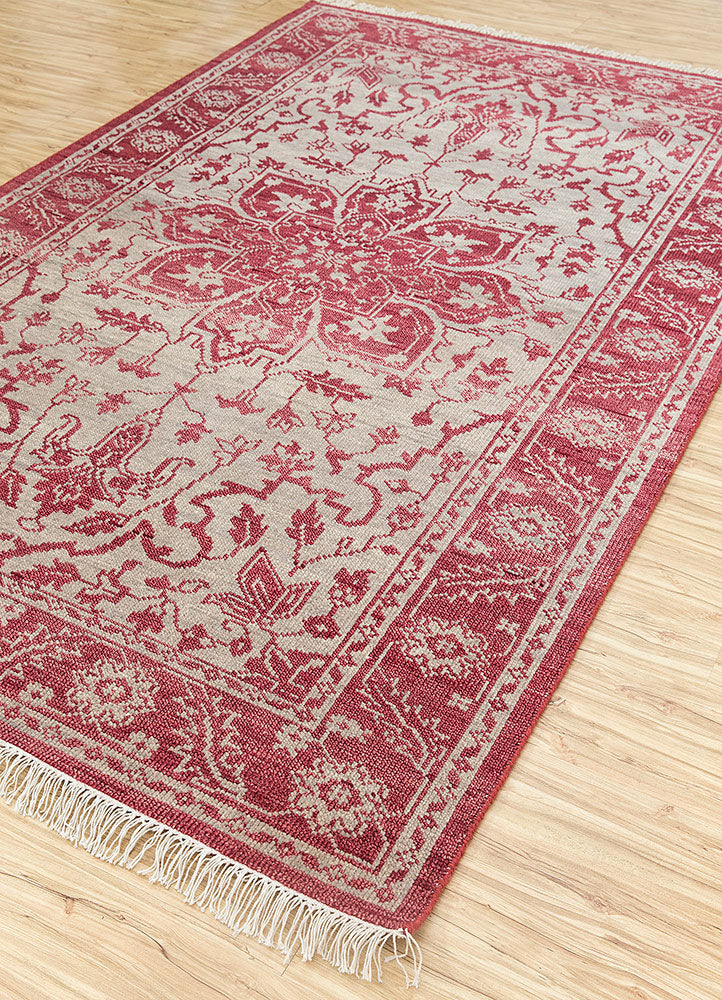 Vintage Claret/Silver Hand Knotted Rugs