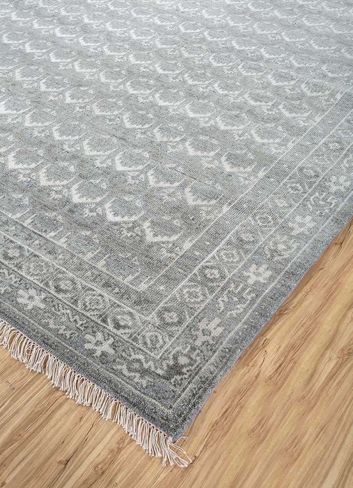 Blue Daisy/Dusky Blue Hand Knotted Rugs