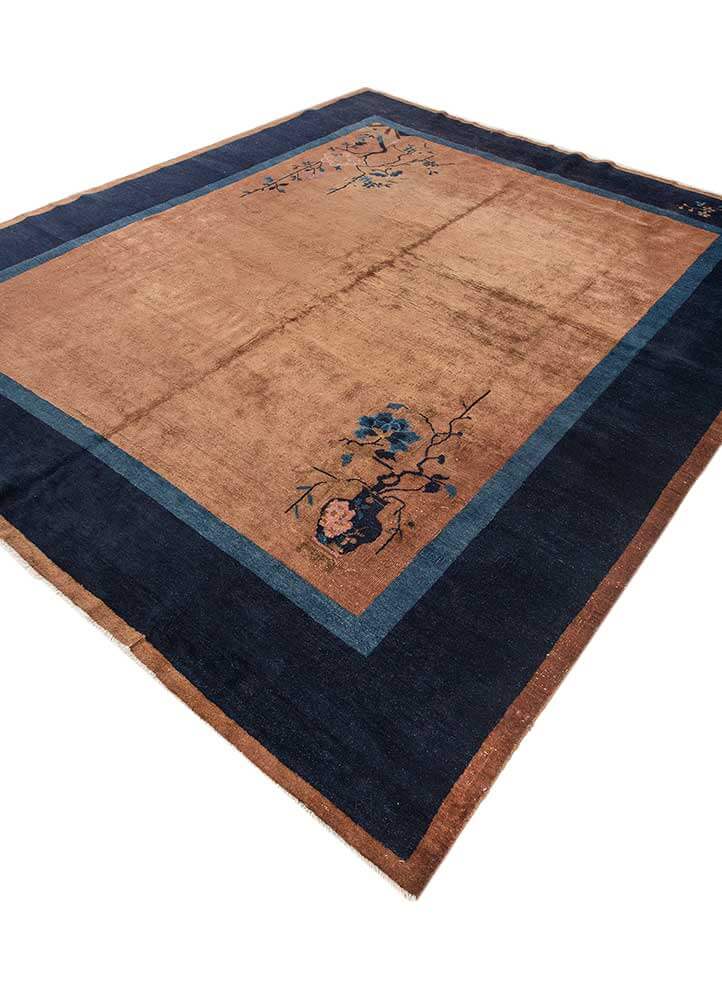 Mahogany/Deep Navy Hand Knotted Rugs