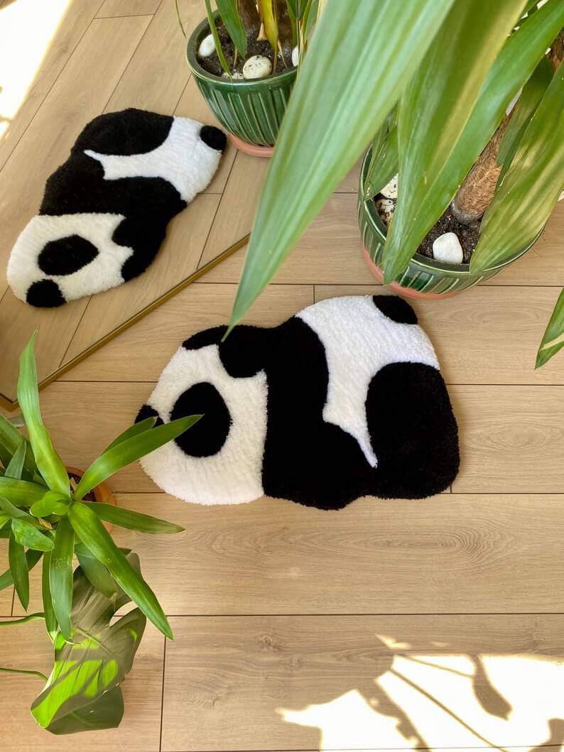 Tired Panda Fluffy Handmade Tufted Rug