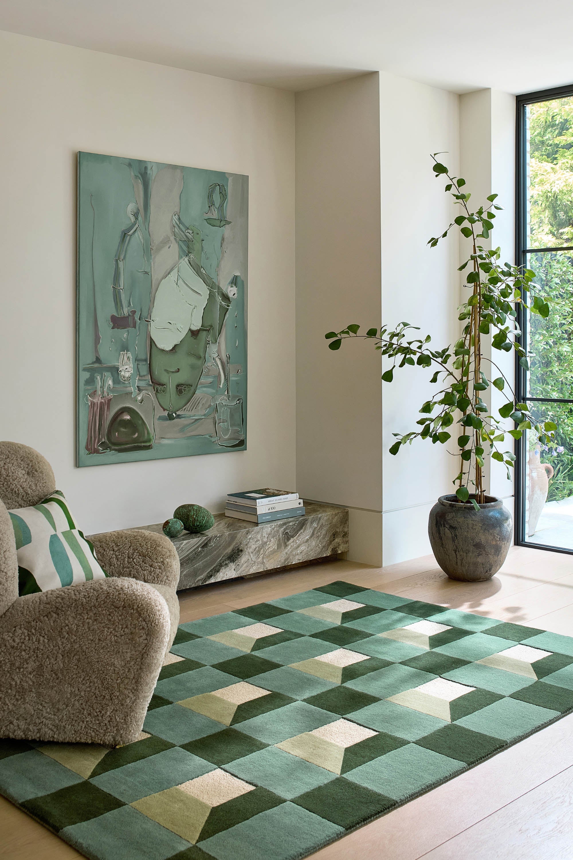 Blocks Slate Hand-Tufted Rug