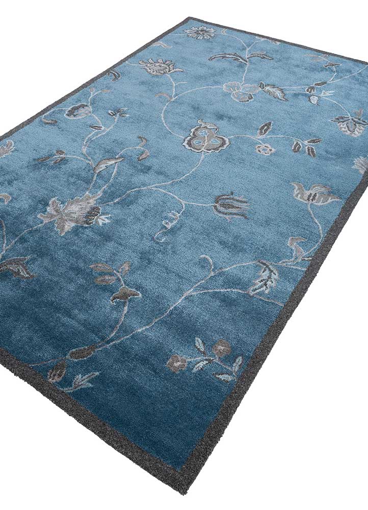 Ocean Blue/Charcoal Slate Hand Tufted Rugs