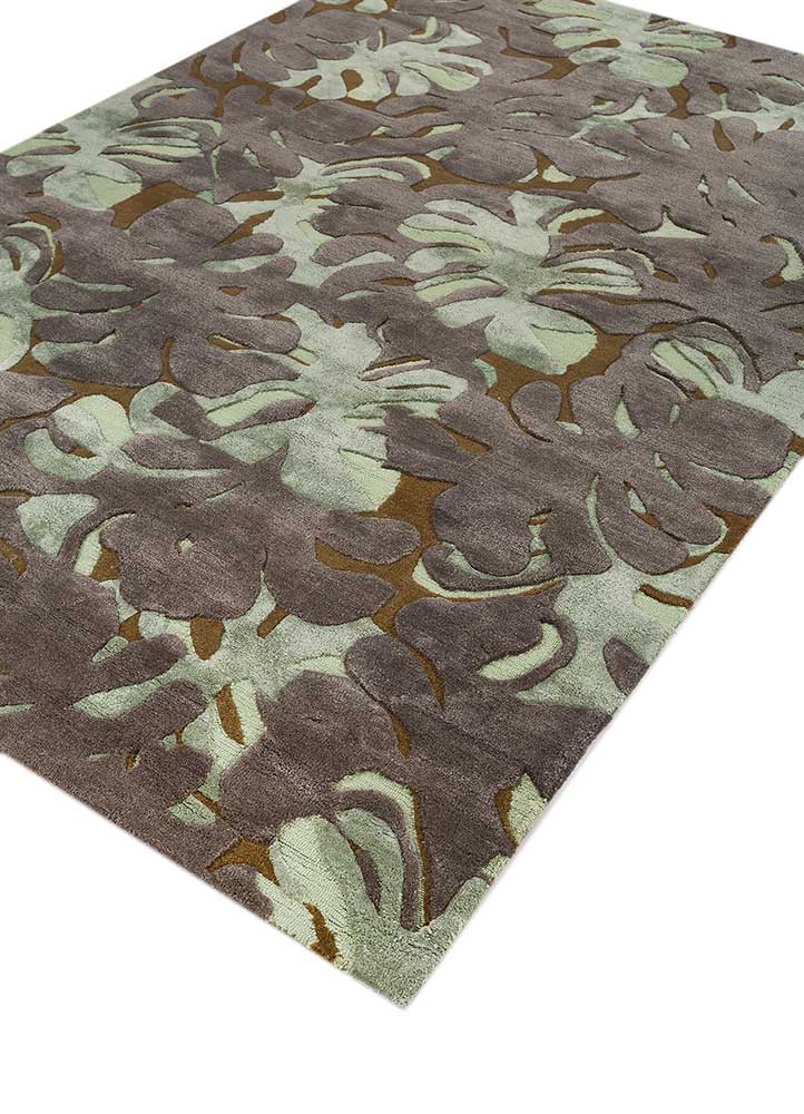 Liquorice/Medium Sea Green Hand Tufted Rugs