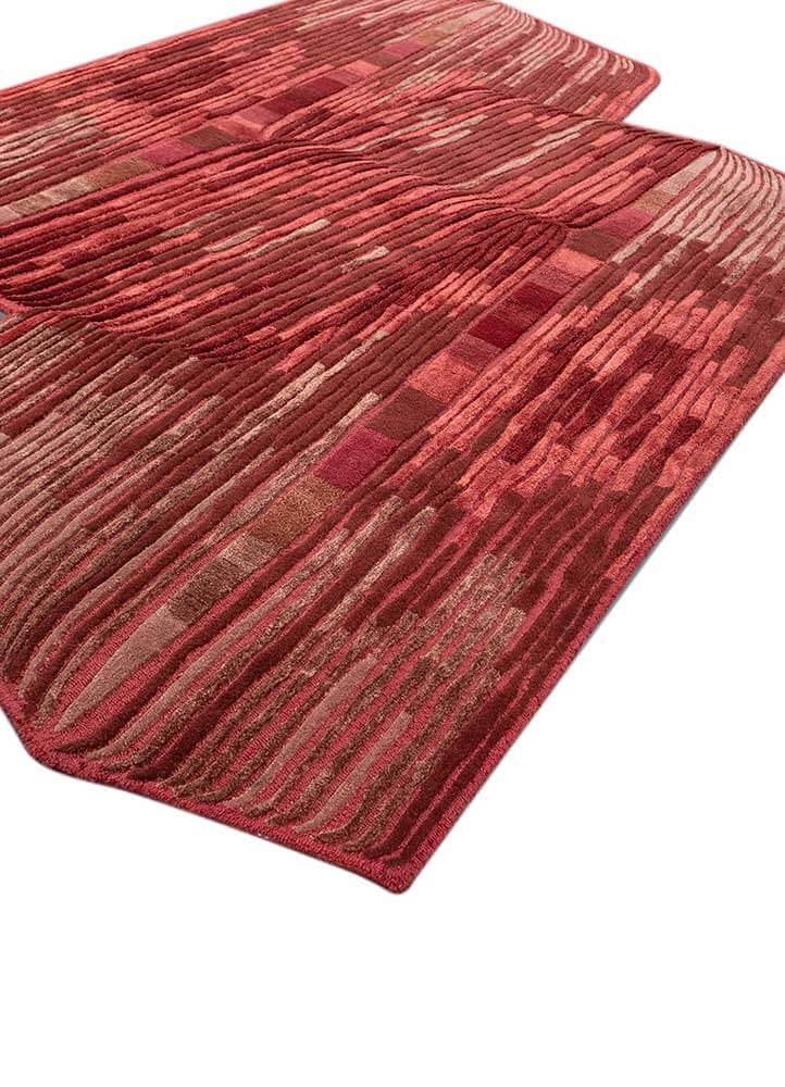 Red/Light Coral Hand Tufted Rugs