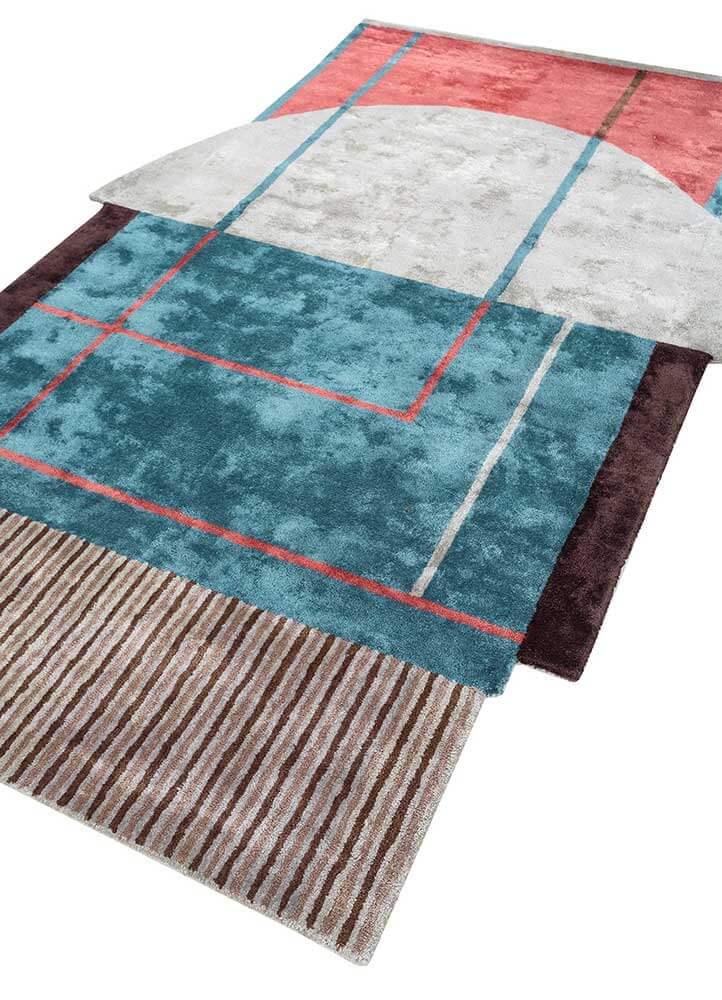 Sea Blue/Peacock Blue Hand Tufted Rugs