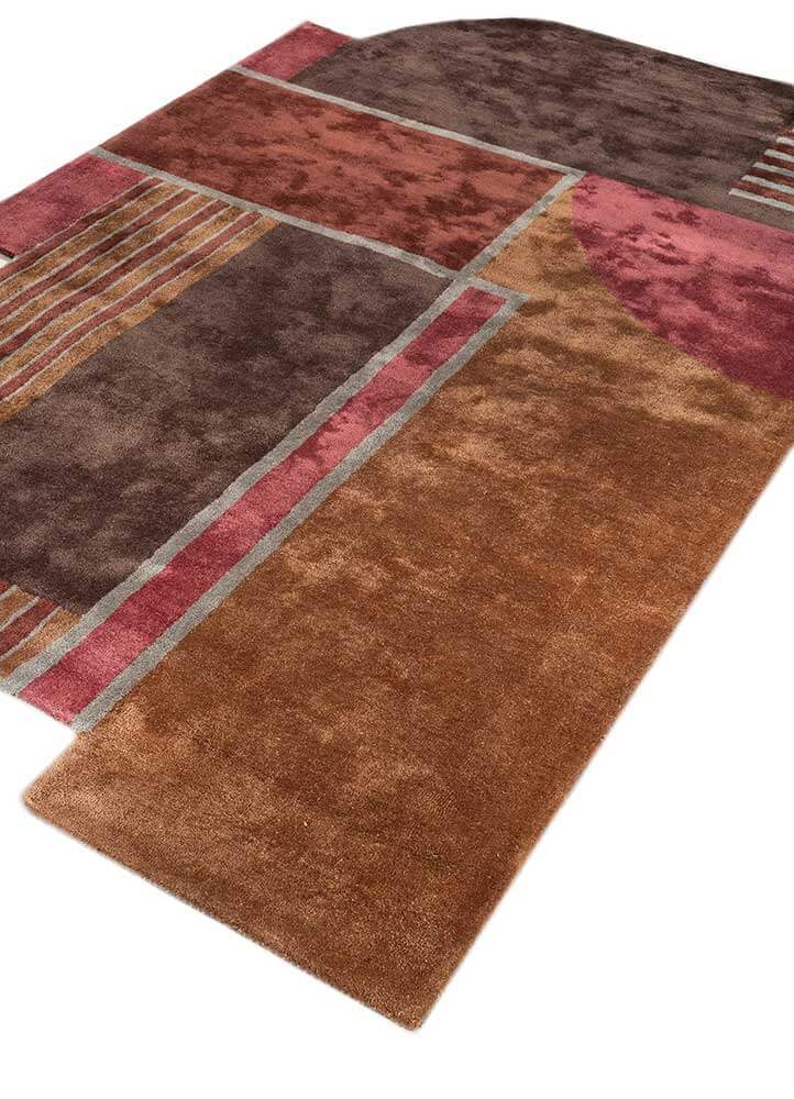 Dark Brown/Leather Brown Hand Tufted Rugs