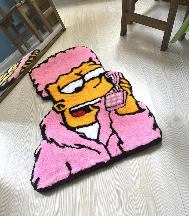 Bart Simpsons Custom Tufted Rug | Unique Decor